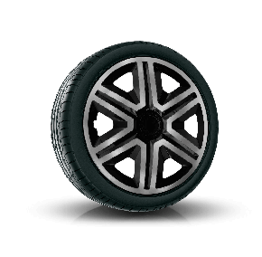 капаци HYUNDAI 15", ACTION DOUBLECOLOR графитен-ЧЕРНИ 4брой 