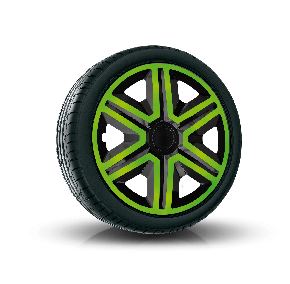 капаци за колела HYUNDAI 15", ACTION DOUBLECOLOR зелено черни 4брой 
