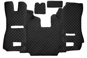Стелки от еко кожа Q за SCANIA R (01.2011-12.2016) - автоматична - седалки RECARO - сгъваема пътническа седалка - Черно