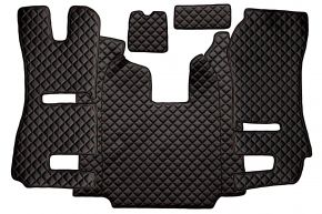 Стелки от еко кожа Q за SCANIA R (01.2011-12.2016) - автоматична - седалки RECARO - сгъваема пътническа седалка - Черно/червено