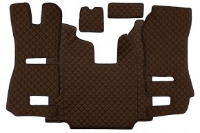 Стелки от еко кожа Q за SCANIA R (01.2011-12.2016) - автоматична - седалки RECARO - сгъваема пътническа седалка - Кафяво