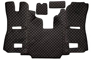 Стелки от еко кожа Q за SCANIA R (01.2011-12.2016) - автоматична - седалки RECARO - пневматична пътническа седалка - Черно/червено