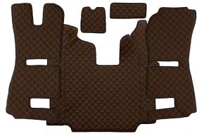 Стелки от еко кожа Q за SCANIA R (01.2011-12.2016) - автоматична - седалки RECARO - пневматична пътническа седалка - Кафяво