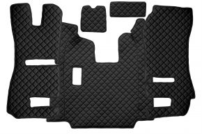 Стелки от еко кожа Q за SCANIA R (01.2011-12.2016) - седалки RECARO - сгъваема пътническа седалка - ръчна - Черно