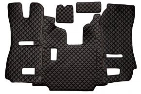 Стелки от еко кожа Q за SCANIA R (01.2011-12.2016) - седалки RECARO - сгъваема пътническа седалка - ръчна - Черно/червено