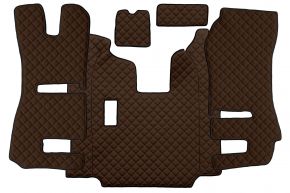 Стелки от еко кожа Q за SCANIA R (01.2011-12.2016) - седалки RECARO - сгъваема пътническа седалка - ръчна - Кафяво