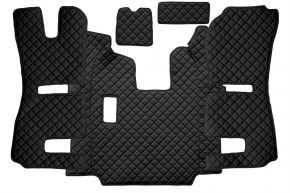 Стелки от еко кожа Q за SCANIA R (01.2011-12.2016) - ръчна - седалки RECARO - пневматична пътническа седалка - Черно
