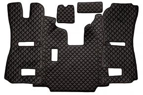 Стелки от еко кожа Q за SCANIA R (01.2011-12.2016) - ръчна - седалки RECARO - пневматична пътническа седалка - Черно/червено