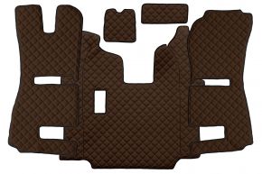 Стелки от еко кожа Q за SCANIA R (01.2011-12.2016) - ръчна - седалки RECARO - пневматична пътническа седалка - Кафяво