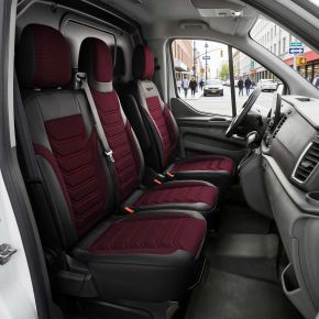 Точни калъфи Florida бордо-черни | Плат + Еко кожа | NISSAN NV400 (2011–2021)