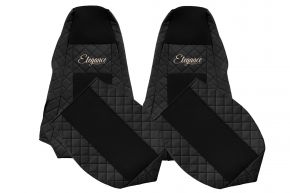 Калъфи за седалки по мярка ELEGANCE Q за SCANIA G (01.2005-12.2016) - вградени подглавници - черни