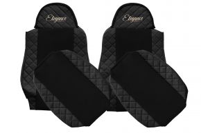 Калъфи за седалки по мярка ELEGANCE Q за MAN TGA (01.2000-12.2010) - черни