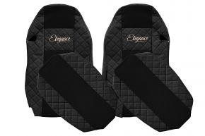 Калъфи за седалки по мярка ELEGANCE Q за MAN TGX (01.2007-03.2020) - стандартни седалки, не ISRI - черни