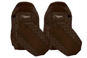 Калъфи за седалки по мярка ELEGANCE Q за MAN TGX (01.2007-03.2020) - стандартни седалки, не ISRI - кафяви