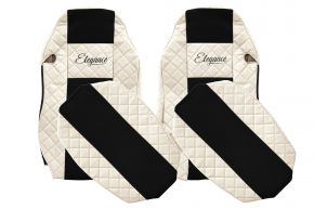 Калъфи за седалки по мярка ELEGANCE Q за MAN TGX (01.2007-03.2020) - стандартни седалки, не ISRI - светлобежови