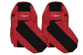 Калъфи за седалки по мярка ELEGANCE Q за MAN TGX (01.2007-03.2020) - стандартни седалки, не ISRI - червени