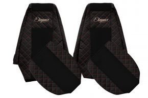 Калъфи за седалки по мярка ELEGANCE Q за RENAULT MAGNUM MILLENIUM (01.2002-12.2007) - черно-червени