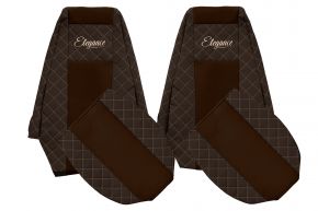 Калъфи за седалки по мярка ELEGANCE Q за RENAULT PREMIUM II (01.2005-12.2013) - кафяви