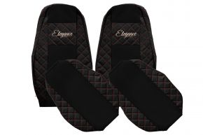 Калъфи за седалки по мярка ELEGANCE Q за VOLVO FH 4 (01.2013-12.2019) - черно-червени
