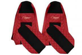 Калъфи за седалки по мярка ELEGANCE Q за SCANIA P (01.2013-12.2016) - STREAMLINE, вградени подглавници - червени