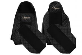 Калъфи за седалки по мярка ELEGANCE Q за SCANIA P (01.2013-12.2016) - STREAMLINE, различни седалки - черни