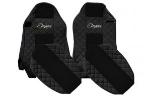 Калъфи за седалки по мярка ELEGANCE Q за MAN TGX (01.2007-03.2020) - седалки ISRI, различни седалки - черни