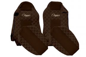 Калъфи за седалки по мярка ELEGANCE Q за MAN TGX (01.2007-03.2020) - седалки ISRI, различни седалки - кафяви