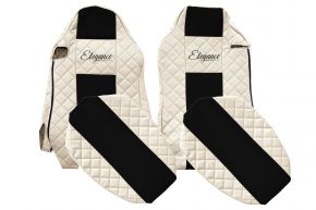 Калъфи за седалки по мярка ELEGANCE Q за MAN TGX (01.2007-03.2020) - седалки ISRI, различни седалки - светлобежови