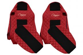 Калъфи за седалки по мярка ELEGANCE Q за MAN TGX (01.2007-03.2020) - седалки ISRI, еднакви седалки - червени