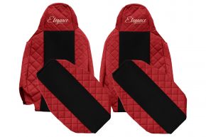 Калъфи за седалки по мярка ELEGANCE Q за SCANIA P NEXTGEN (от 01.2017) - тесни подглавници - червени