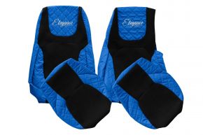 Калъфи за седалки по мярка ELEGANCE Q за DAF XG (от 10.2021) - седалка на пътника без масичка - сини