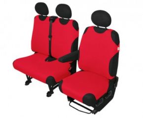 калъфи  COTTON DV 2+1 червена Renault Trafic II 2001-2014