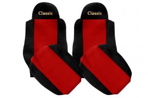 Калъфи за седалки по мярка CLASSIC за MAN TGL (01.2005-12.2012) - колани към седалките - червени