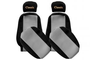 Калъфи за седалки по мярка CLASSIC за VOLVO FL (01.1998-12.2001) - регулируеми облегалки за глава - сиви