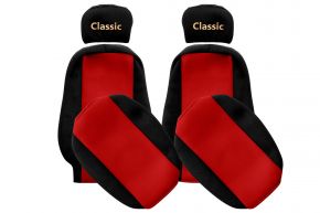 Калъфи за седалки по мярка CLASSIC за VOLVO FL (01.1998-12.2001) - регулируеми облегалки за глава - червени