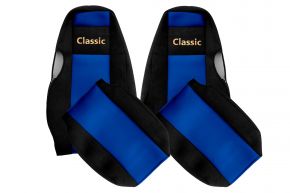 Калъфи за седалки по мярка CLASSIC за SCANIA 4 (01.1995-12.2004) - вградени облегалки за глава - сини