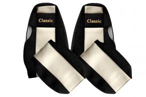 Калъфи за седалки по мярка CLASSIC за SCANIA 4 (01.1995-12.2004) - вградени облегалки за глава - светлобежови