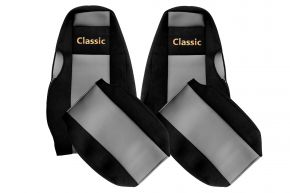 Калъфи за седалки по мярка CLASSIC за SCANIA 4 (01.1995-12.2004) - вградени облегалки за глава - сиви