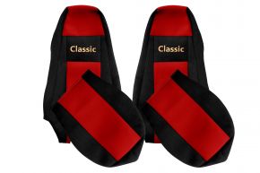 Калъфи за седалки по мярка CLASSIC за SCANIA P (01.2005-12.2016) - вградени облегалки за глава - червени