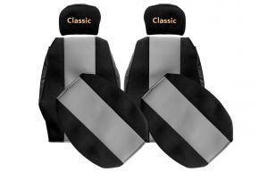 Калъфи за седалки по мярка CLASSIC за RENAULT PREMIUM I (01.1997-12.2004) - регулируеми облегалки за глава - сиви