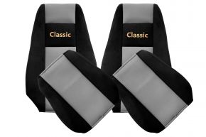 Калъфи за седалки по мярка CLASSIC за RENAULT MAGNUM NEW SIZE (01.2008-12.2013) - вградени облегалки за глава - сиви