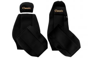 Калъфи за седалки по мярка CLASSIC за MERCEDES ACTROS MP 1 (01.1996-12.2002) - кабина MEGA SPACE - черни