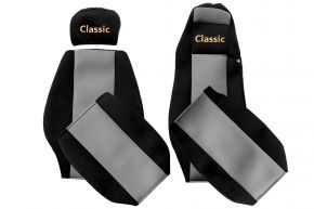 Калъфи за седалки по мярка CLASSIC за MERCEDES ACTROS MP 1 (01.1996-12.2002) - кабина MEGA SPACE - сиви