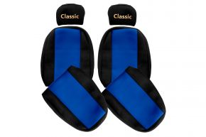Калъфи за седалки по мярка CLASSIC за MAN L2000 (01.1994-12.2005) - колан на пътника извън седалката - сини