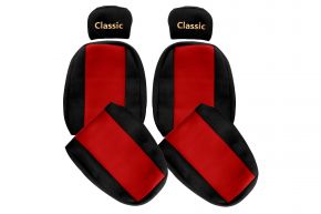 Калъфи за седалки по мярка CLASSIC за MAN L2000 (01.1994-12.2005) - колан на пътника извън седалката - червени