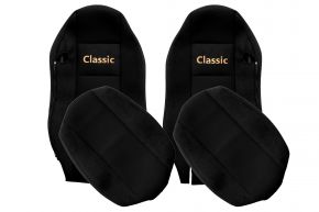 Калъфи за седалки по мярка CLASSIC за MAN TGX (01.2007-03.2020) - обикновени седалки (не ISRI) - черни
