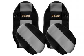 Калъфи за седалки по мярка CLASSIC за MAN TGX (01.2007-03.2020) - обикновени седалки (не ISRI) - сиви