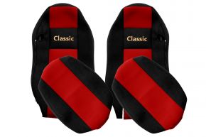 Калъфи за седалки по мярка CLASSIC за MAN TGX (01.2007-03.2020) - обикновени седалки (не ISRI) - червени