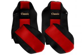 Калъфи за седалки по мярка CLASSIC за MAN TGX (01.2007-03.2020) - седалка на водача ISRI - червени