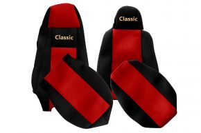 Калъфи за седалки по мярка CLASSIC за SCANIA P (01.2013-12.2016) - седалка на водача с микрофон - червени